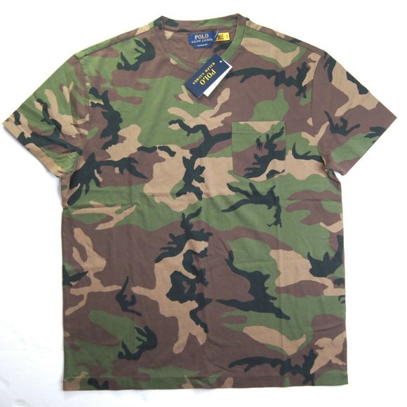 NEW Men's Polo Ralph Lauren Pocket TShirt Short Sleeve Camo Classic Fit - Picture 1 of 3